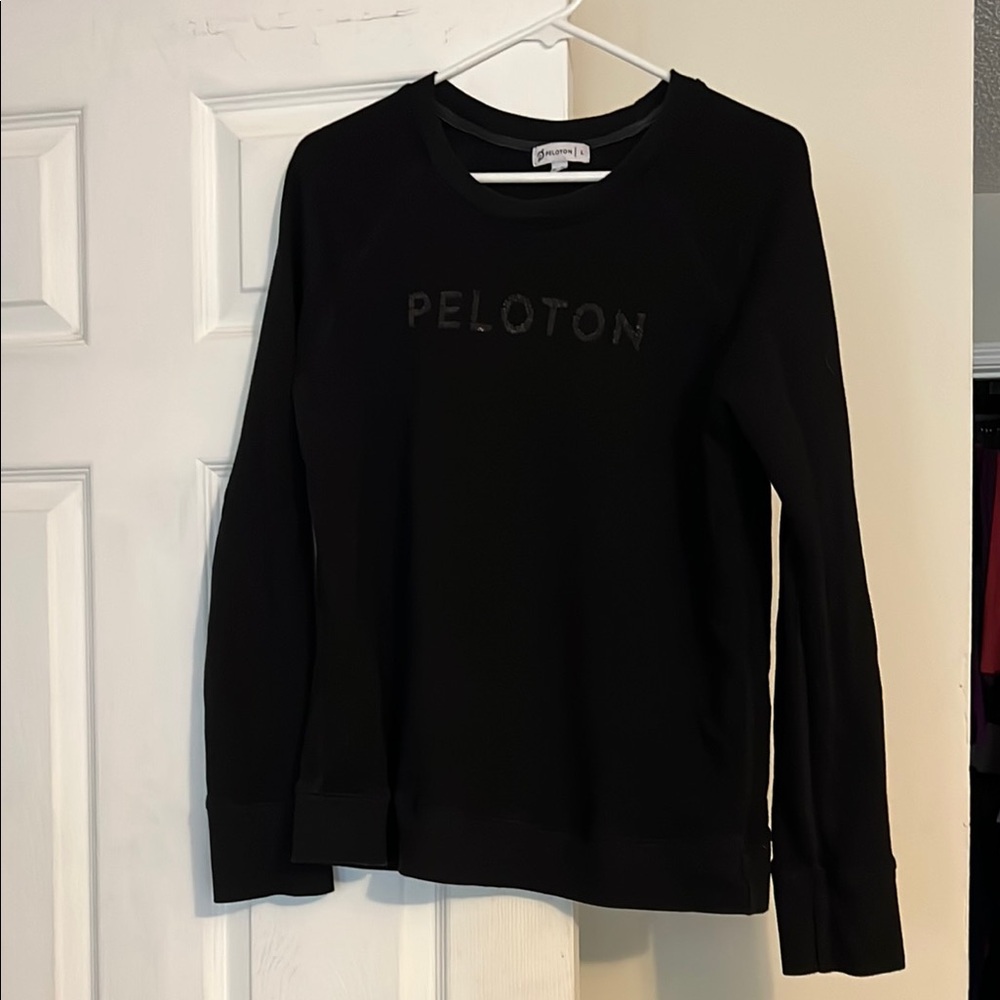 Peloton Black Sweatshirt Long Sleeve Top
